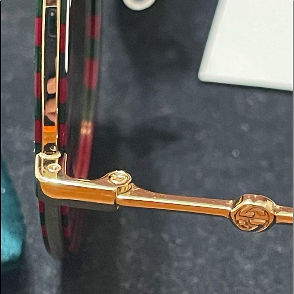 Gucci BRAND NEW HARD TO FIND! Gold green and red ( Gucci colors) round Unisex - Picture 12 of 17